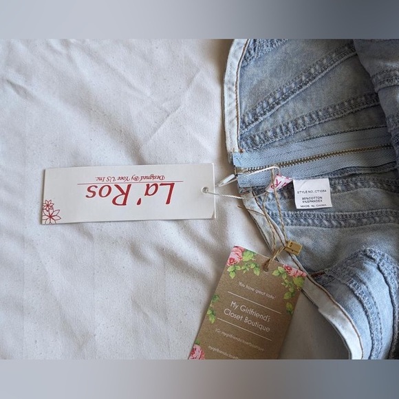 La’ Ros , Denim corset tube top, size large NWT - Picture 4 of 4